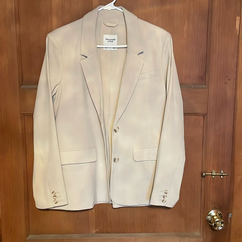 Abercrombie Slim Suiting Blazer Light Beige / Nude